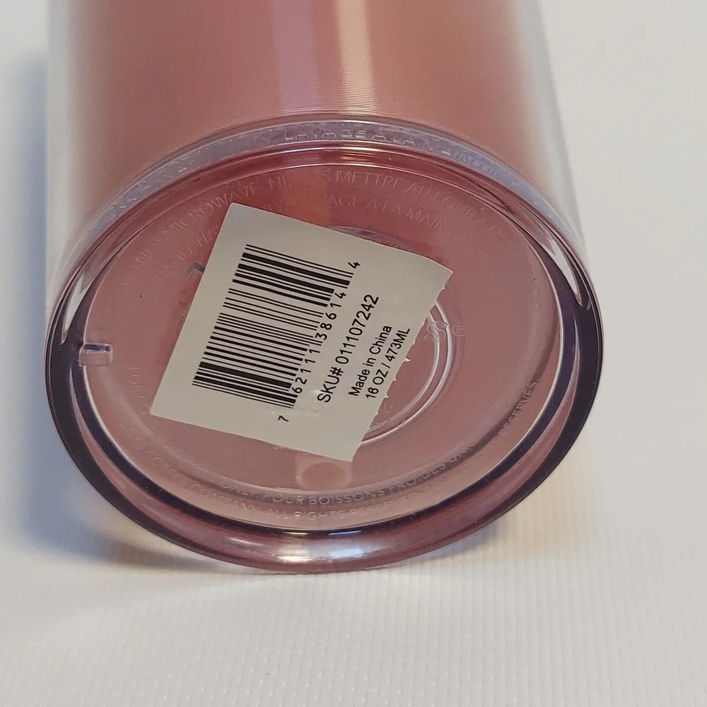 Starbucks Holographic Tumbler 24oz Pink Minimalist‎ Double Wall Cold Cup Straw